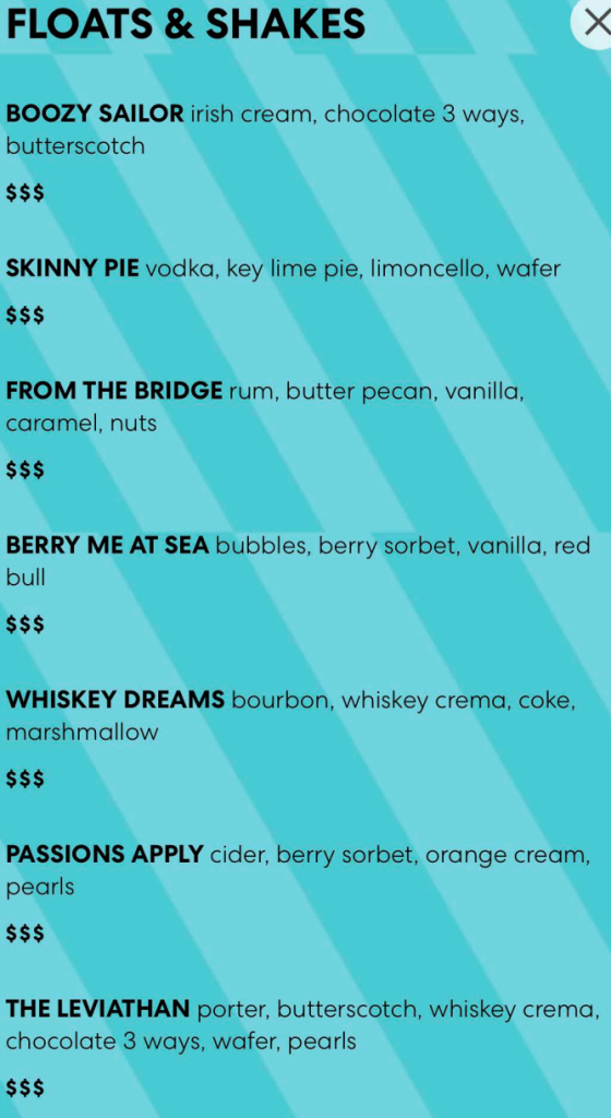 The Social Club Menu