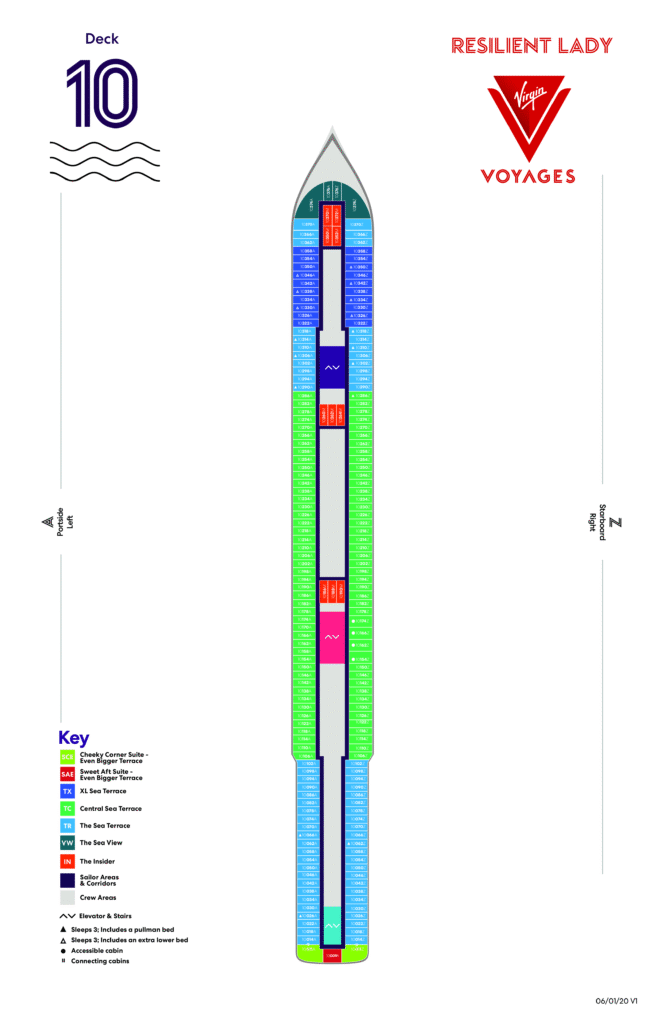 Virgin Voyages Resilient Lady Deck 10 Plan