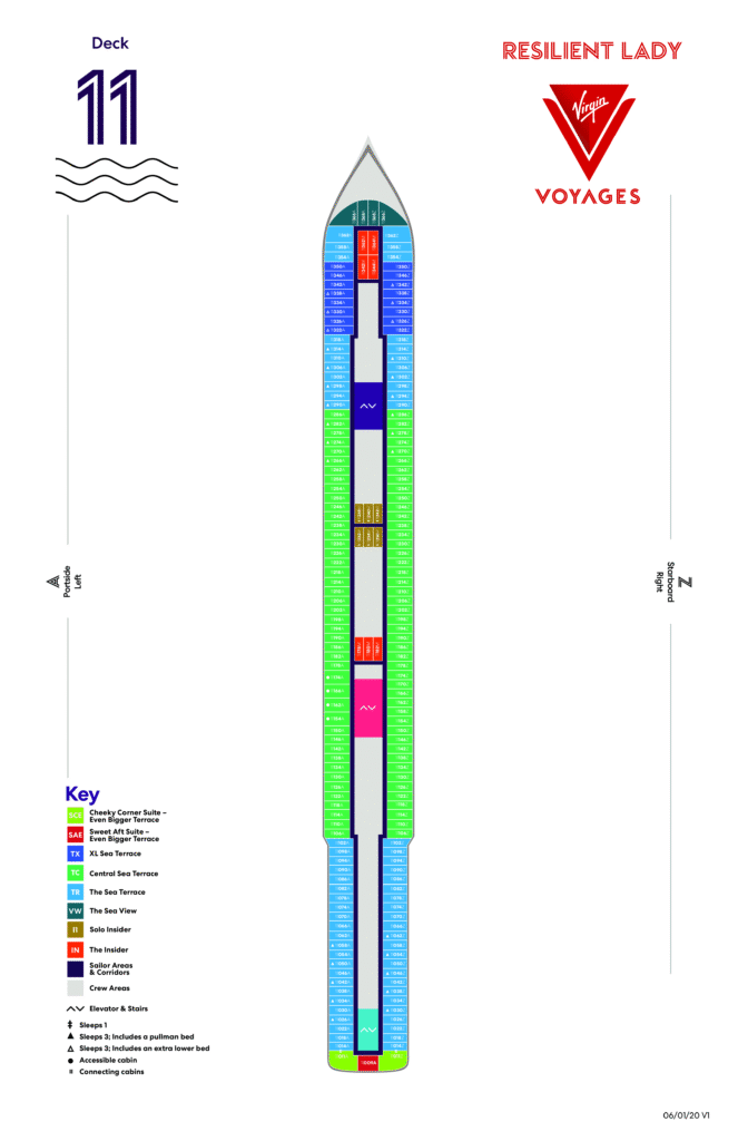 Virgin Voyages Resilient Lady Deck 11 Plan