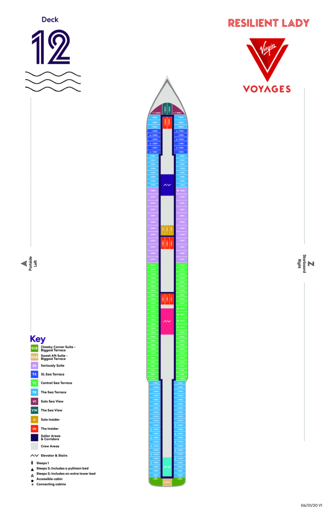 Virgin Voyages Resilient Lady Deck 12 Plan