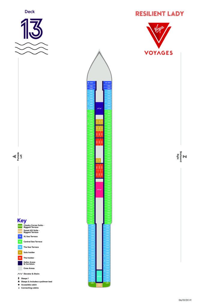 Virgin Voyages Resilient Lady Deck 13 Plan