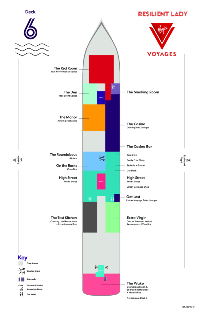 Virgin Voyages Resilient Lady Deck 6 Plan