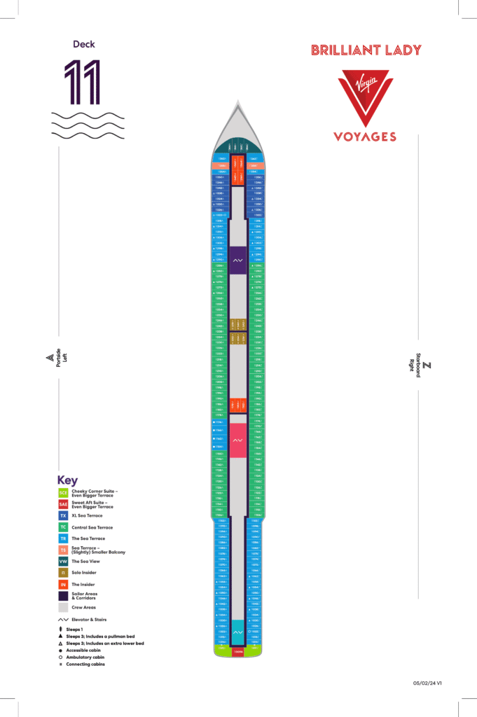 Virgin Voyages Brilliant Lady Deck 11Plan