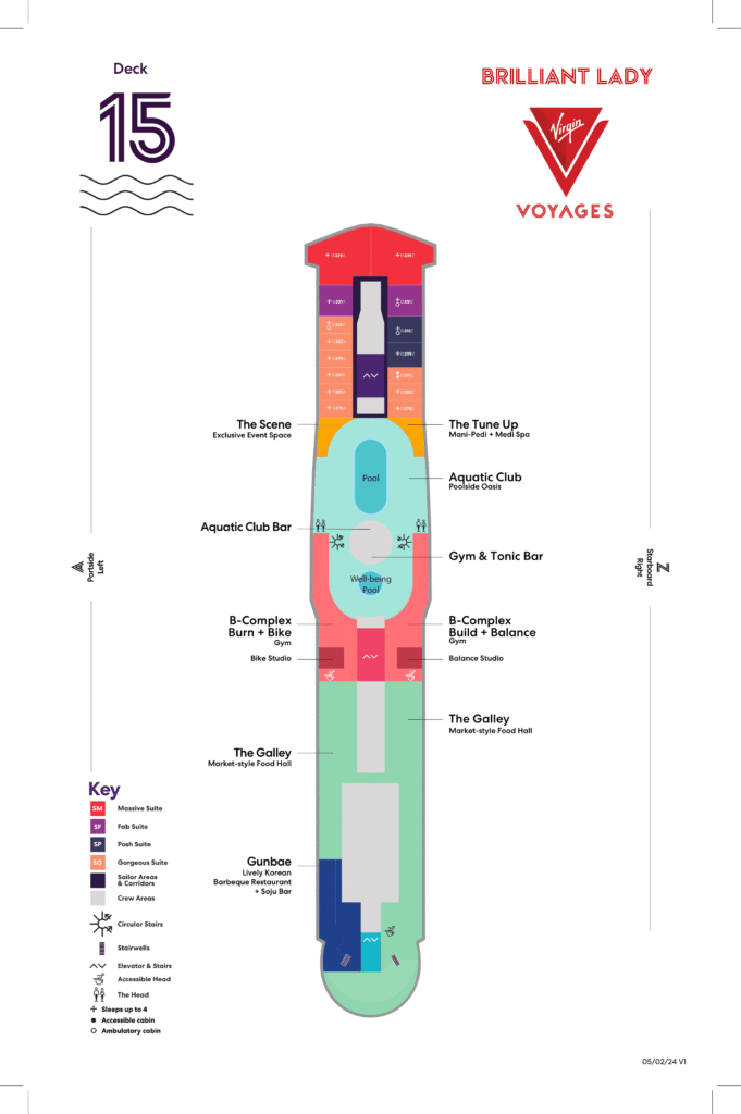 Virgin Voyages Brilliant Lady Deck 15 Plan