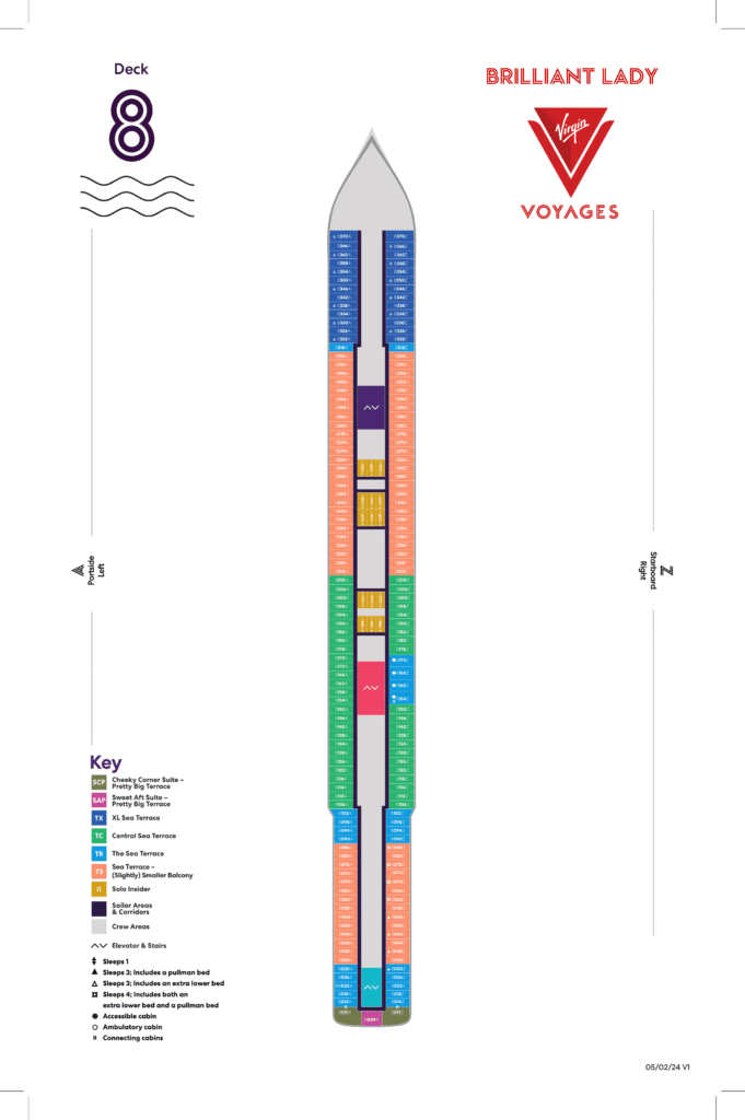 Virgin Voyages Brilliant Lady Deck 8 Plan