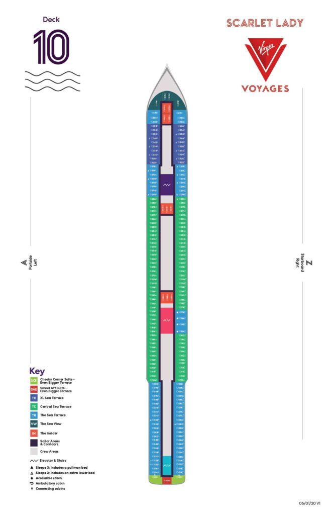 Virgin Voyages Scarlet Lady Deck 10 Plan