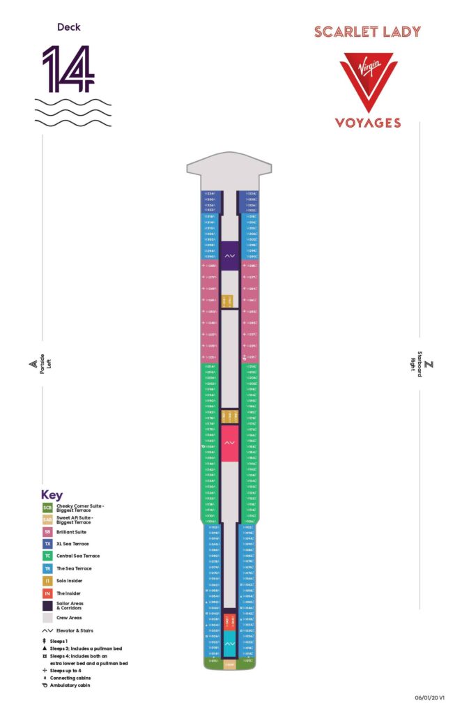 Virgin Voyages Scarlet Lady Deck 16 Plan