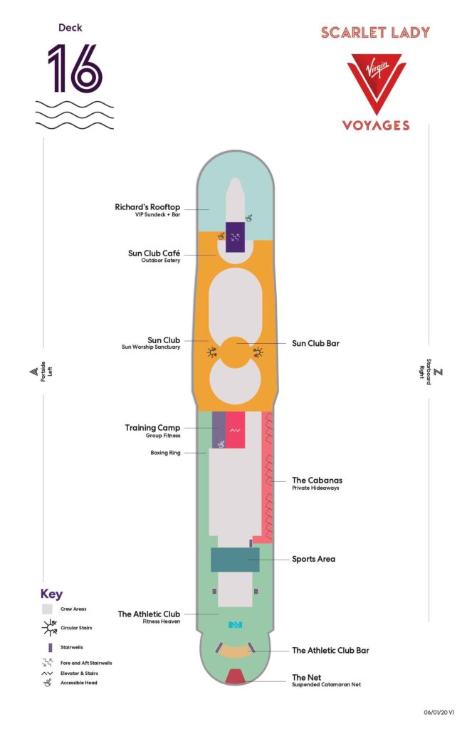 Virgin Voyages Scarlet Lady Deck 16 Plan