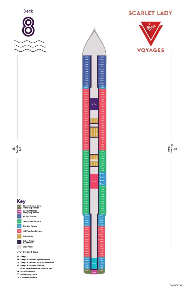 Virgin Voyages Scarlet Lady Deck 8 Plan