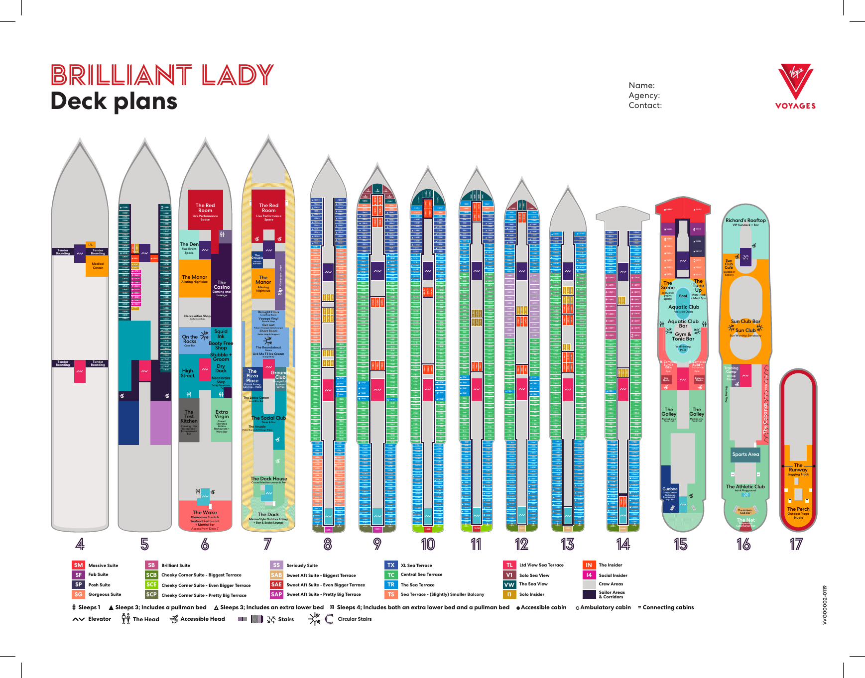 Virgin Voyages Brilliant Lady Deck Plans One Pager